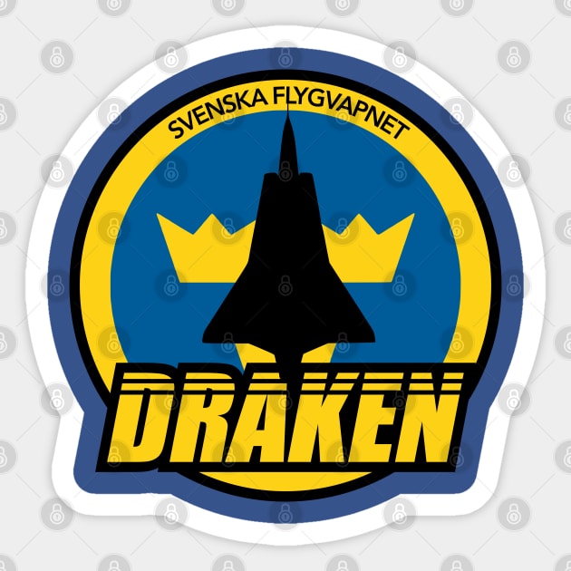 Svenska Flygvapnet Draken Sticker by TCP